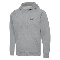 Men's Antigua  Heather Gray Darlington Raceway Full-Zip Hoodie