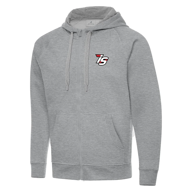 Men's Antigua  Heather Gray Iowa Speedway Full-Zip Hoodie