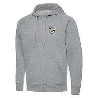 Men's Antigua  Heather Gray Iowa Speedway Full-Zip Hoodie