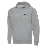 Men's Antigua  Heather Gray Joe Gibbs Racing Full-Zip Hoodie