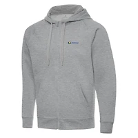 Men's Antigua  Heather Gray Kansas Speedway Full-Zip Hoodie