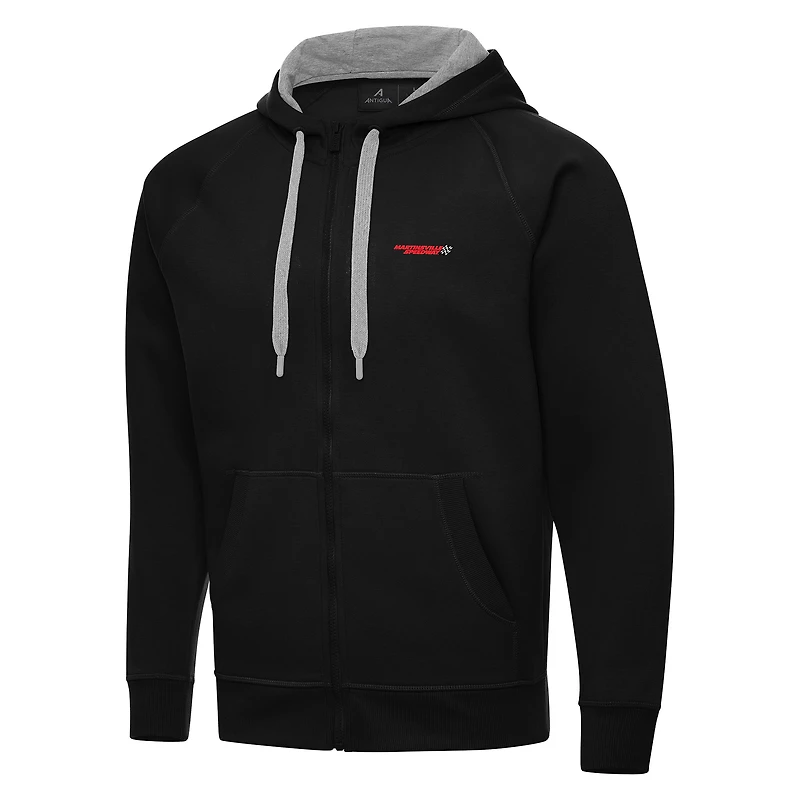 Men's Antigua Black Martinsville Speedway Full-Zip Hoodie