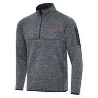 Men's Antigua  Heather Gray Martinsville Speedway Fortune 1/2-Zip Pullover Jacket