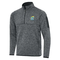 Men's Antigua  Heather Gray Phoenix Raceway Fortune 1/2-Zip Pullover Jacket