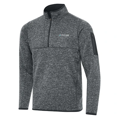 Men's Antigua  Heather Gray Homestead-Miami Speedway Fortune 1/2-Zip Pullover Jacket