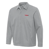Men's Antigua  Gray Martinsville Speedway Pivot Full-Zip Jacket