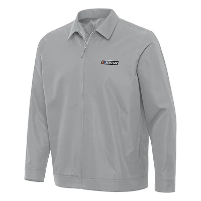 Men's Antigua Gray NASCAR Merchandise Pivot Full-Zip Jacket