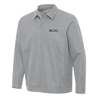 Men's Antigua Gray NASCAR Merchandise Pivot Full-Zip Jacket
