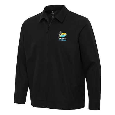 Men's Antigua  Black Phoenix Raceway Pivot Full-Zip Jacket