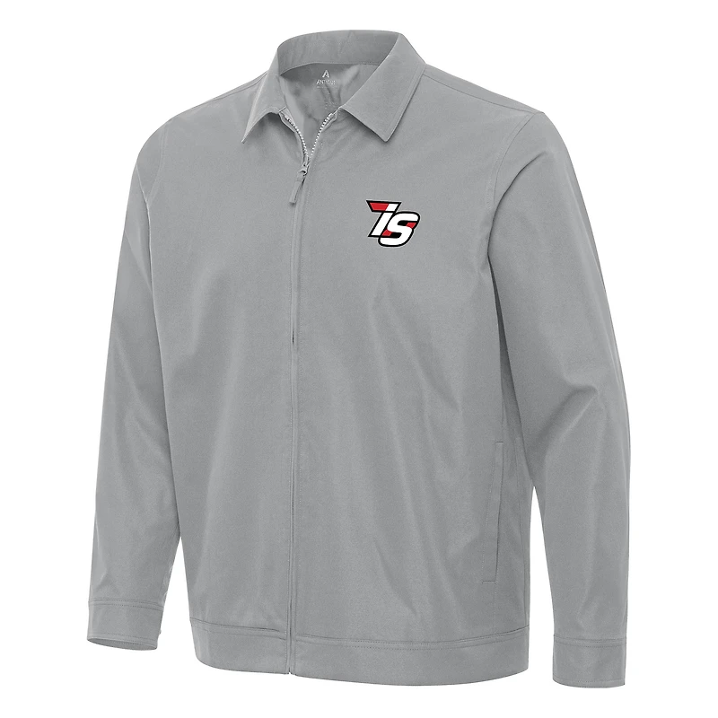 Men's Antigua Gray Iowa Speedway Pivot Full-Zip Jacket