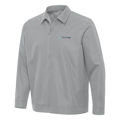 Men's Antigua  Gray Homestead-Miami Speedway Pivot Full-Zip Jacket