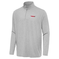 Men's Antigua  Heather Gray Martinsville Speedway Hunk Quarter-Zip Pullover Top