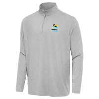 Men's Antigua  Heather Gray Phoenix Raceway Hunk Quarter-Zip Pullover Top