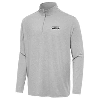 Men's Antigua  Heather Gray Darlington Raceway Hunk Quarter-Zip Pullover Top