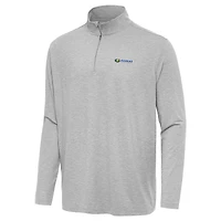 Men's Antigua  Heather Gray Kansas Speedway Hunk Quarter-Zip Pullover Top