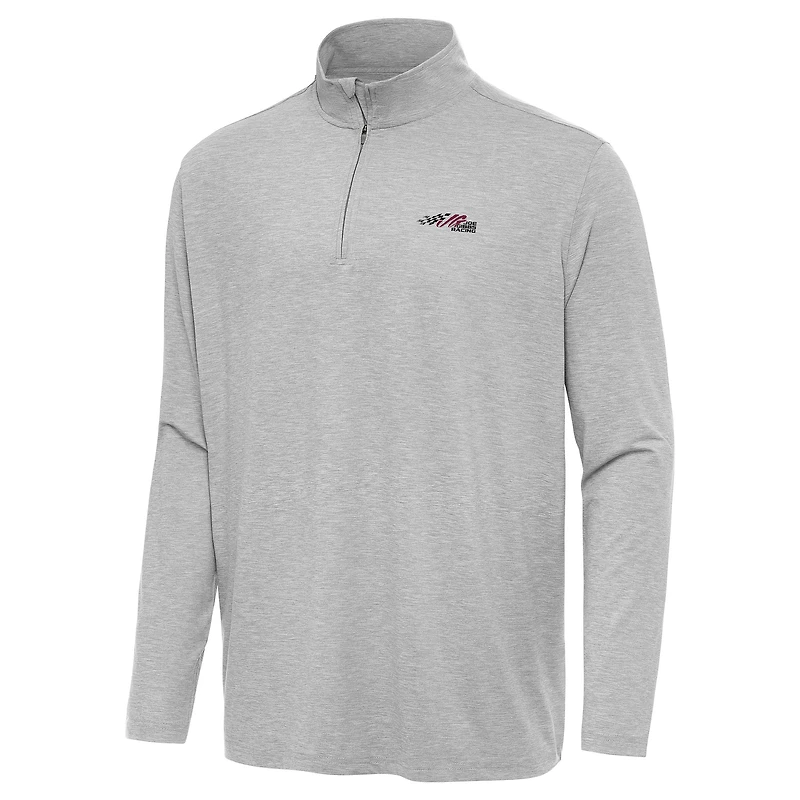 Men's Antigua Heather Gray Joe Gibbs Racing Hunk Quarter-Zip Pullover Top