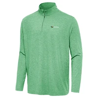 Men's Antigua  Heather Kelly Green Kansas Speedway Hunk Quarter-Zip Pullover Top
