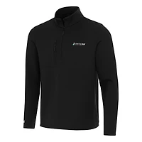 Men's Antigua Black Homestead-Miami Speedway Insider Quarter-Zip Pullover Top