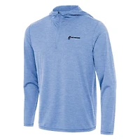 Men's Antigua Heather Powder Blue Richmond Raceway Tidy Quarter-Zip Pullover Hoodie