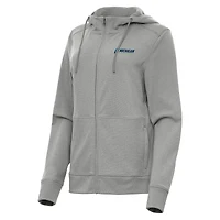 Women's Antigua Heather Gray Michigan International Speedway Seeker Full-Zip Hoodie Jacket