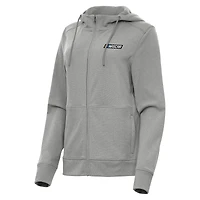 Women's Antigua Heather Gray NASCAR Merchandise Seeker Full-Zip Hoodie Jacket