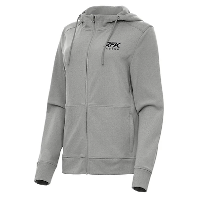 Seeker Full-Zip Hoodie Jacket Antigua  Heather Gray Roush Fenway Keselowski Racing