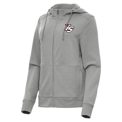 Women's Antigua Heather Gray Iowa Speedway Seeker Full-Zip Hoodie Jacket