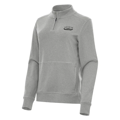 Women's Antigua Heather Gray Darlington Raceway Crush Quarter-Zip Jacket
