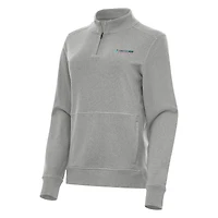 Women's Antigua Heather Gray Homestead-Miami Speedway Crush Quarter-Zip Jacket