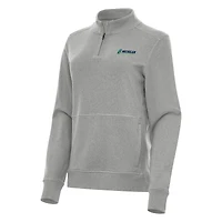 Women's Antigua Heather Gray Michigan International Speedway Crush Quarter-Zip Jacket