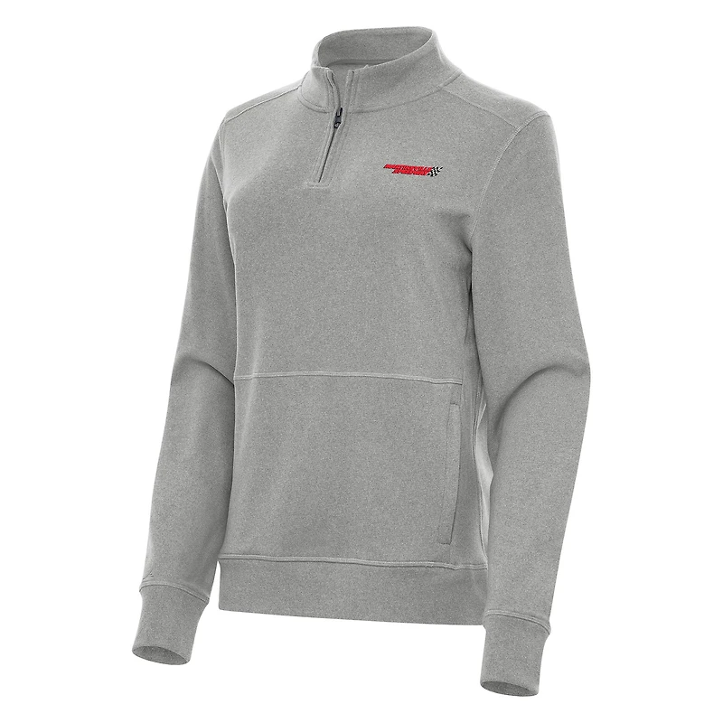 Women's Antigua Heather Gray Martinsville Speedway Crush Quarter-Zip Jacket