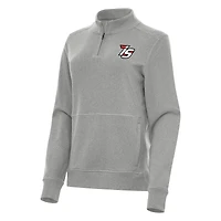 Women's Antigua Heather Gray Iowa Speedway Crush Quarter-Zip Jacket