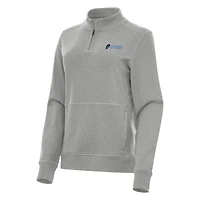 Women's Antigua Heather Gray Richmond Raceway Crush Quarter-Zip Jacket