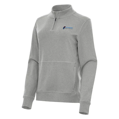Women's Antigua Heather Gray Richmond Raceway Crush Quarter-Zip Jacket