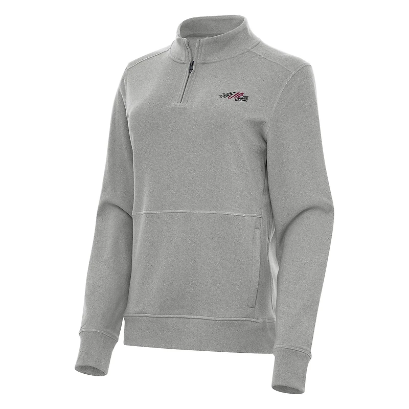 Women's Antigua Heather Gray Joe Gibbs Racing Crush Quarter-Zip Jacket