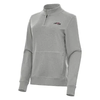 Women's Antigua Heather Gray Joe Gibbs Racing Crush Quarter-Zip Jacket
