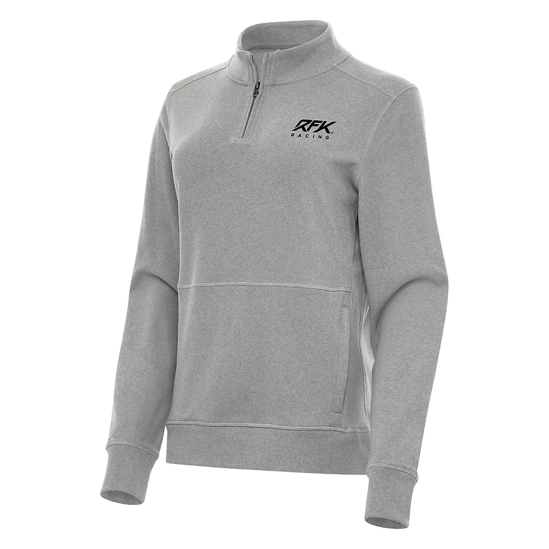 Crush Quarter-Zip Jacket Antigua  Heather Gray Roush Fenway Keselowski Racing