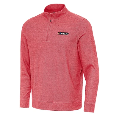 Men's Antigua Heather Red NASCAR Merchandise Subtle 1/4 Zip Pullover Direct to Film