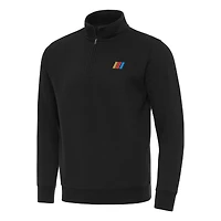 Men's Antigua Black NASCAR Merchandise Victory Quarter-Zip Pullover Top