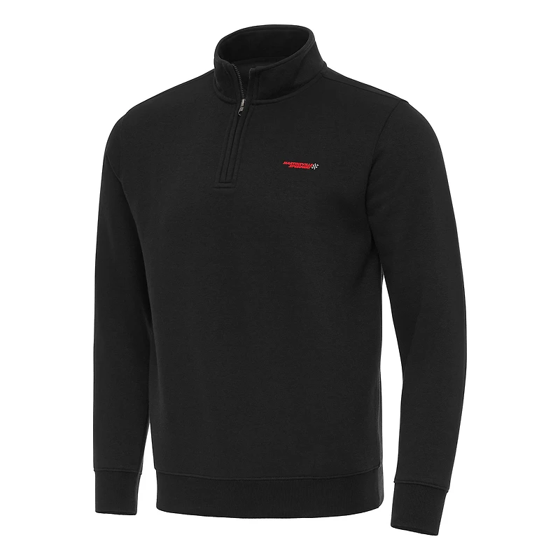 Men's Antigua Black Martinsville Speedway Victory Quarter-Zip Pullover Top