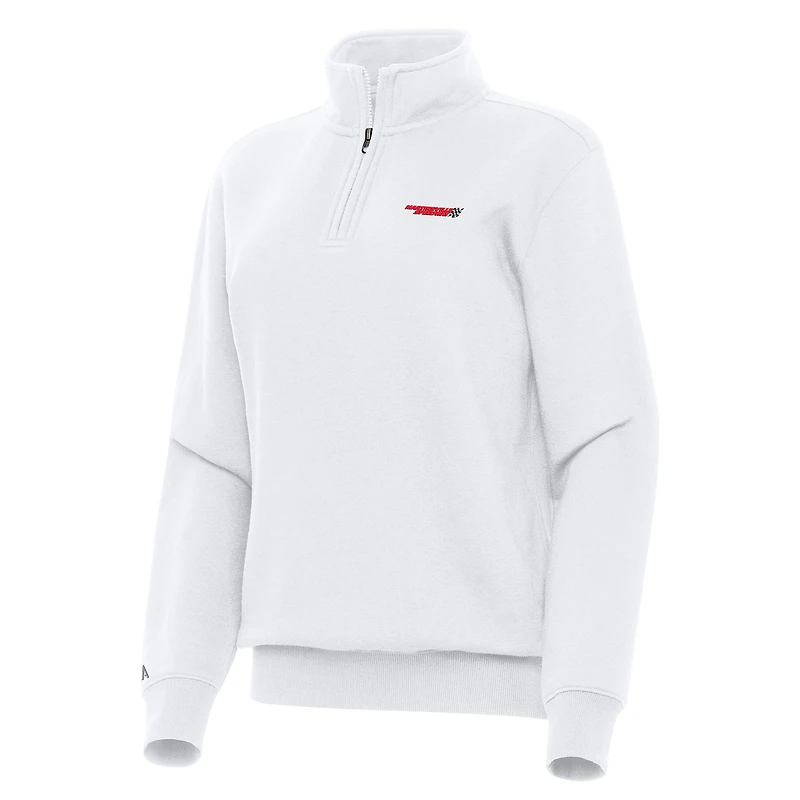 Women's Antigua White Martinsville Speedway Victory Quarter-Zip Top