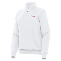 Women's Antigua White Martinsville Speedway Victory Quarter-Zip Top