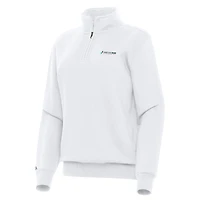 Women's Antigua White Homestead-Miami Speedway Victory Quarter-Zip Top