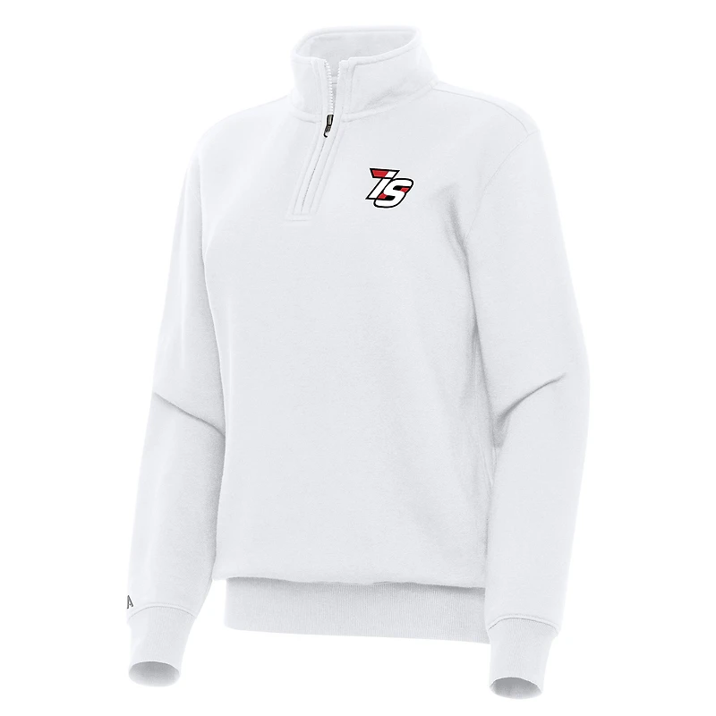 Women's Antigua White Iowa Speedway Victory Quarter-Zip Top