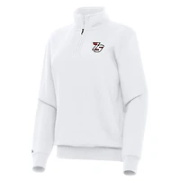 Women's Antigua White Iowa Speedway Victory Quarter-Zip Top