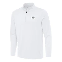 Men's Antigua White Darlington Raceway Reprocess Quarter-Zip Top