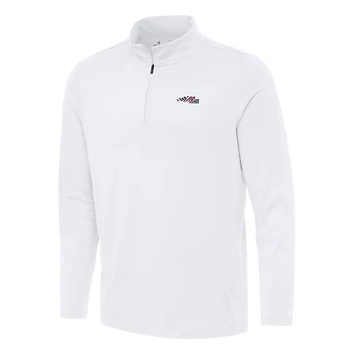 Men's Antigua White Joe Gibbs Racing Reprocess Quarter-Zip Top
