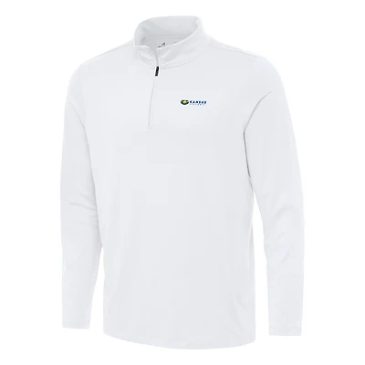 Men's Antigua White Kansas Speedway Reprocess Quarter-Zip Top