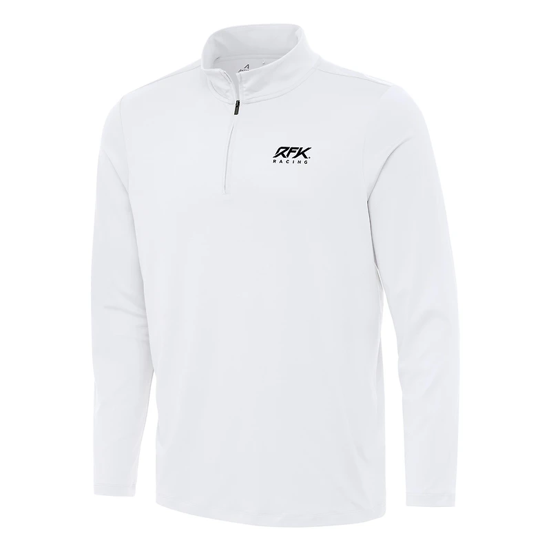 Men's Antigua White Roush Fenway Keselowski Racing Reprocess Quarter-Zip Top