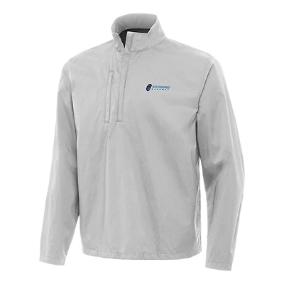 Men's Antigua Gray Richmond Raceway Brisk Quarter-Zip Pullover Jacket
